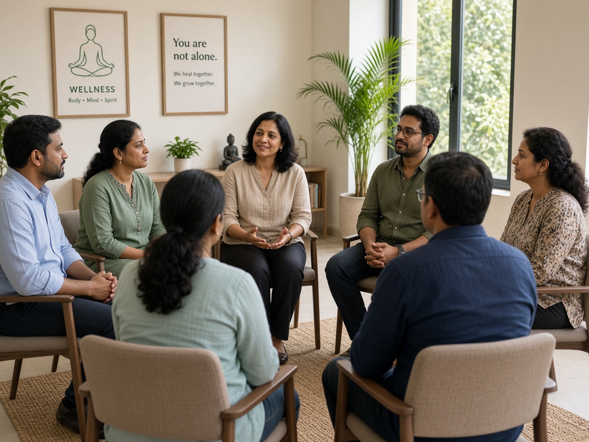 Indian people — Group Therapy at Nasha Mukti Kendra Shamli